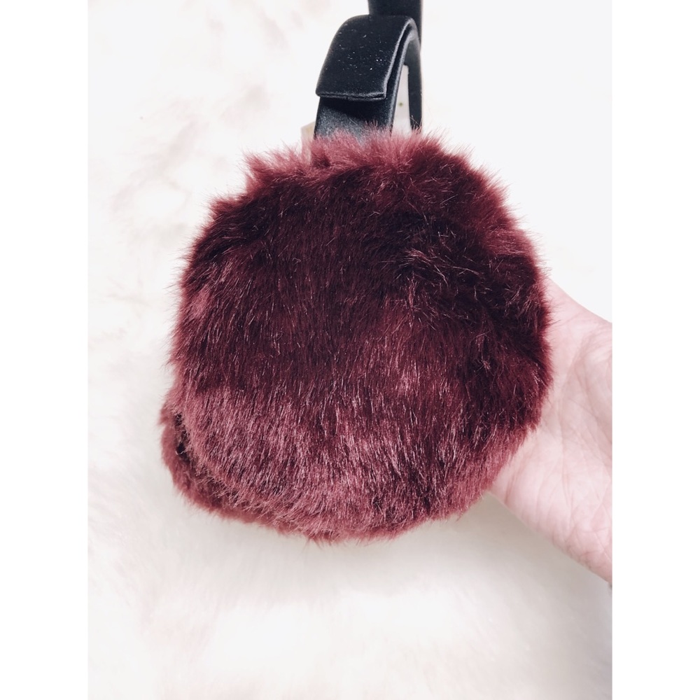 NWT Kate Spade | Maroon Faux Fur Bow Earmuffs - Picture 5 of 5
